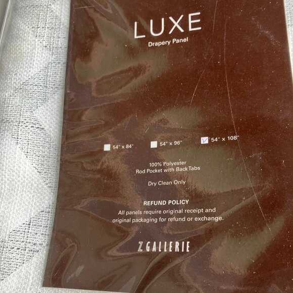 OPEN BOX Z Gallerie Luxe Drapery Panels, 54x108, Luxe White/Silver, Set of 2 - Picture 3 of 5